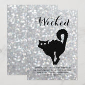 Invitation Élégante fête costumée d'Halloween - Étincelles de (Devant / Derrière)