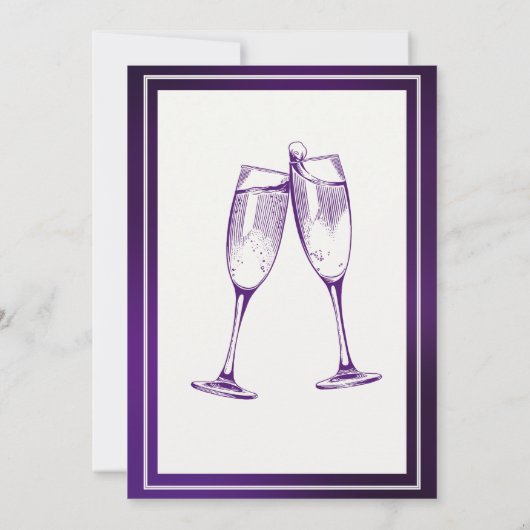 Invitation Élégante fête d'adieu blanc foncé et foncé (Dos)