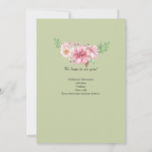 Invitation Élégante fête d'adieu Pastel Green Flower Party (Dos)