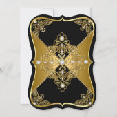 Invitation Élégante fête d'anniversaire Black Gold Elite Diam (Dos)