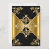 Invitation Élégante fête d'anniversaire Black Gold Elite Diam (Dos)