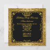 Invitation Élégante fête d'anniversaire de la Couronne d'or n (Dos)