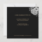 Invitation Elégante fête d'anniversaire de la florale de tigr (Dos)