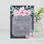 Invitation Elégante fête d'anniversaire de la marine de jarre (Debout devant)