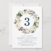Invitation Elégante fête d'anniversaire de la Marine Florale  (Devant)
