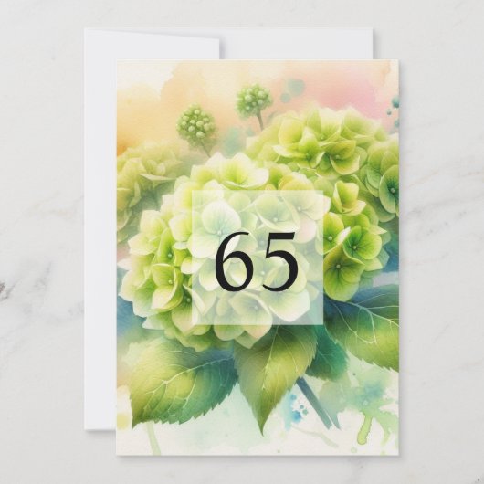 Invitation Elégante fête d'anniversaire de l'aquarelle fleuri (Devant)