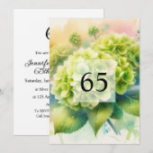 Invitation Elégante fête d'anniversaire de l'aquarelle fleuri (Devant / Derrière)