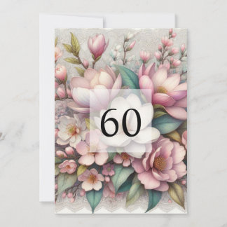 Invitation Elégante fête d'anniversaire de l'aquarelle fleuri
