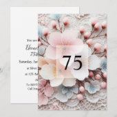 Invitation Elégante fête d'anniversaire de l'aquarelle fleuri (Devant / Derrière)