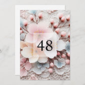 Invitation Elégante fête d'anniversaire de l'aquarelle fleuri (Devant / Derrière)