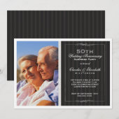 Invitation Élégante fête d'anniversaire de mariage 50 ans ave (Devant / Derrière)