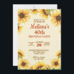 Invitation Élégante fête d'anniversaire de tournesol<br><div class="desc">Joli tournesol toute invitation d'anniversaire d'âge,  modifier le texte vous-même lorsque vous commandez</div>