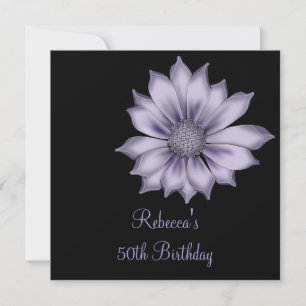 Invitation Élégante fête d'anniversaire des 50 ans aux fleurs