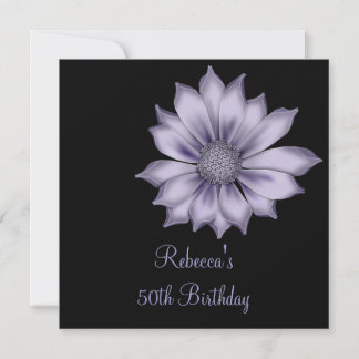 Invitation Élégante fête d'anniversaire des 50 ans aux fleurs