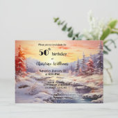 Invitation Élégante fête d'anniversaire d'hiver pour adultes (Debout devant)