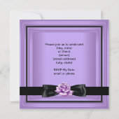 Invitation Élégante fête d'anniversaire Lilac violet Rose noi (Dos)