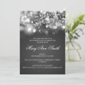 Invitation Élégante fête d'anniversaire Lumière sur les étinc (Debout devant)