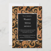 Invitation Élégante fête d'anniversaire moderne Paisley Invit (Devant)