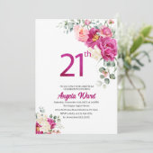 Invitation Elégante fête d'anniversaire parties scintillant f (Debout devant)