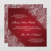 Invitation Élégante fête d'anniversaire Parties scintillant r (Devant / Derrière)