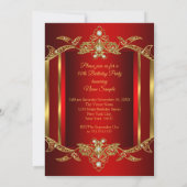 Invitation Élégante fête d'anniversaire Regal Red Gold (Dos)