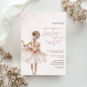Invitation Élégante fête d'anniversaire rose Ballerina