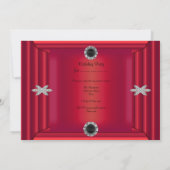Invitation Élégante fête d'anniversaire Rouge Black Jewel Pur (Dos)