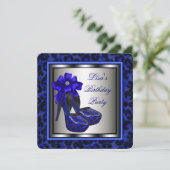 Invitation Elégante fête d'anniversaire Royal Blue (Debout devant)