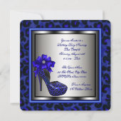 Invitation Elégante fête d'anniversaire Royal Blue (Dos)