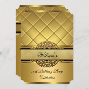 Invitation Élégante fête d'anniversaire Royal Gold