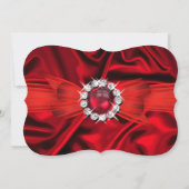 Invitation Élégante fête d'anniversaire Soie rouge profonde N (Dos)