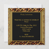 Invitation Élégante fête d'anniversaire Wild Leopard Animal G (Dos)