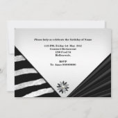 Invitation Elégante fête d'anniversaire Zebra Black Jewel (Dos)