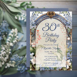 Invitation Elégante Fête de 30e anniversaire de l'Arc Floral<br><div class="desc">Un magnifique décor de fête d'anniversaire d'inspiration jardin, orné d'une arche décorative de style baroque élaborée et agrémentée d'un élégant mélange de motifs floraux. L'arc est gracieusement drapé dans la délicate Lily de la Vallée et les fleurs d'Hawthorn, créant une atmosphère romantique et intemporelle. Les détails complexes des éléments baroques...</div>