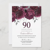 Invitation Elégante fête de 90e anniversaire des Roses du Mar (Devant)
