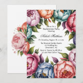 Invitation Élégante Fête de Bachelorette Florale Wreath (Devant / Derrière)