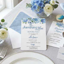 Élégante fête de brunch de mariage floral bleu
