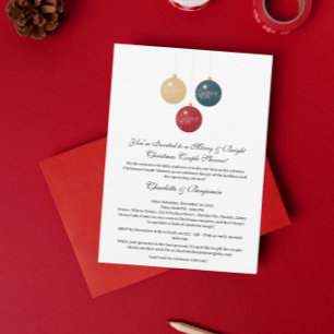 Invitation Élégante Fête de Couple de Noël