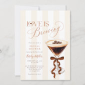 Invitation Élégante Fête de Fiançailles Tasse de Café  (Devant)