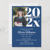 Invitation Élégante fête de fin d'études au lycée Blue (Devant)