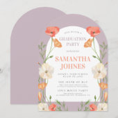 Invitation Élégante fête de Fleur sauvage (Devant / Derrière)