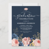 Invitation Élégante fête de graduation en photo florale (Dos)