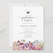 Invitation Élégante fête de graduation florale (Devant)