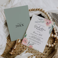 Élégante fête de graduation florale rose