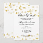 Invitation Élégante fête de graduation Gold Foil Parties scin (Devant / Derrière)