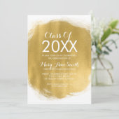 Invitation Élégante fête de graduation Gold Paint Look (Debout devant)