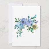 Invitation Élégante fête de jardin florale boho menthe et ble (Dos)