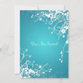 Invitation Élégante Fête de la Diplômée Dotée De Tirages Turq (Dos)