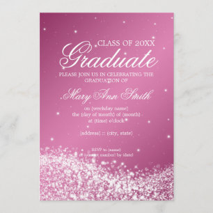 Invitation Élégante fête de la fin de l'année rose étincelant