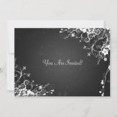 Invitation Élégante fête de la graduation tachetée Noire (Dos)